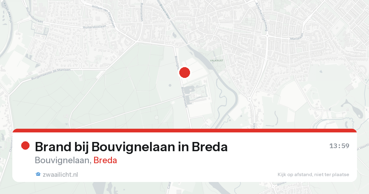 Brand bij Bouvignelaan in Breda — 17 aug 2026