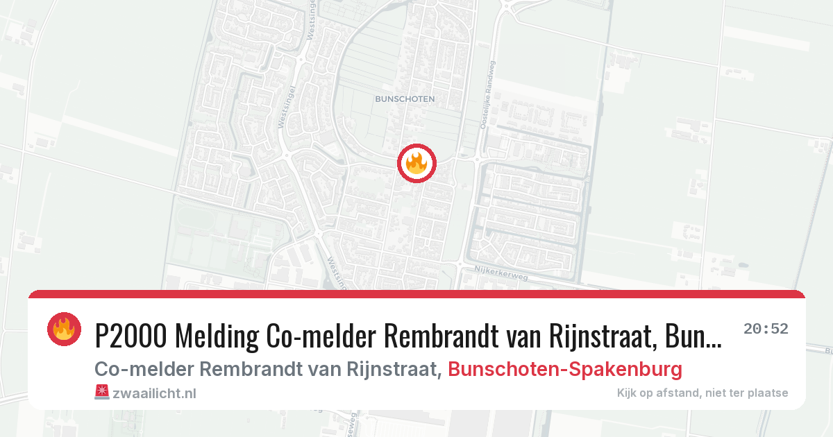 P2000 Melding Co-melder Rembrandt van Rijnstraat, Bunschoten-Spakenburg — 8 feb 2026