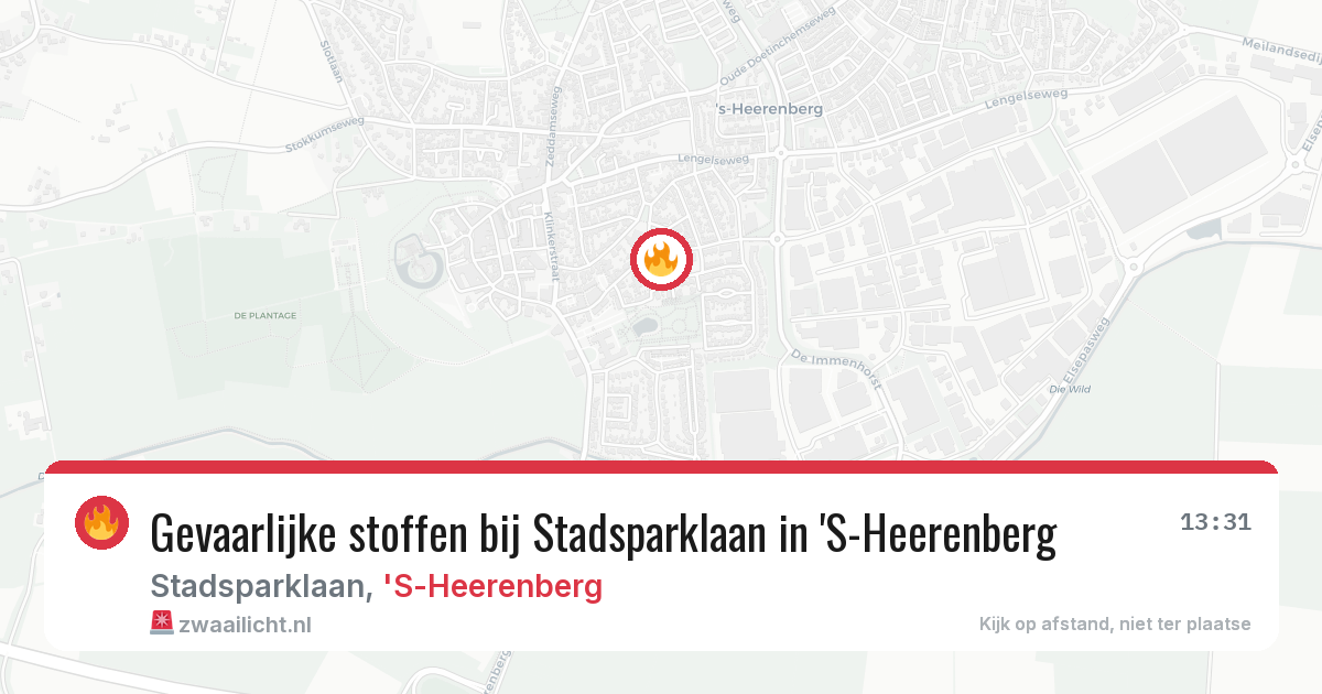 Gevaarlijke stoffen bij Stadsparklaan in 'S-Heerenberg — 6 mei 2026