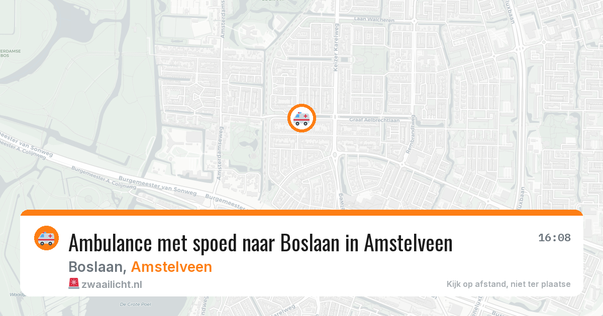 Ambulance met spoed naar Boslaan in Amstelveen — 26 jun 2026