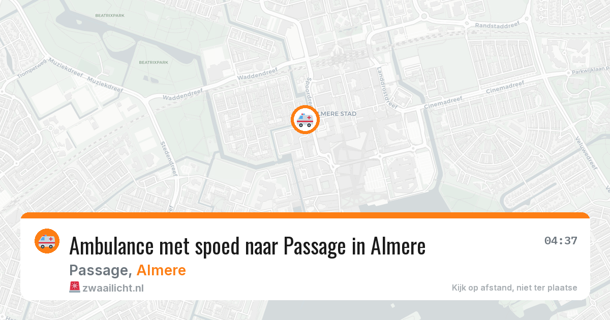 Ambulance met spoed naar Passage in Almere — 25 apr 2026