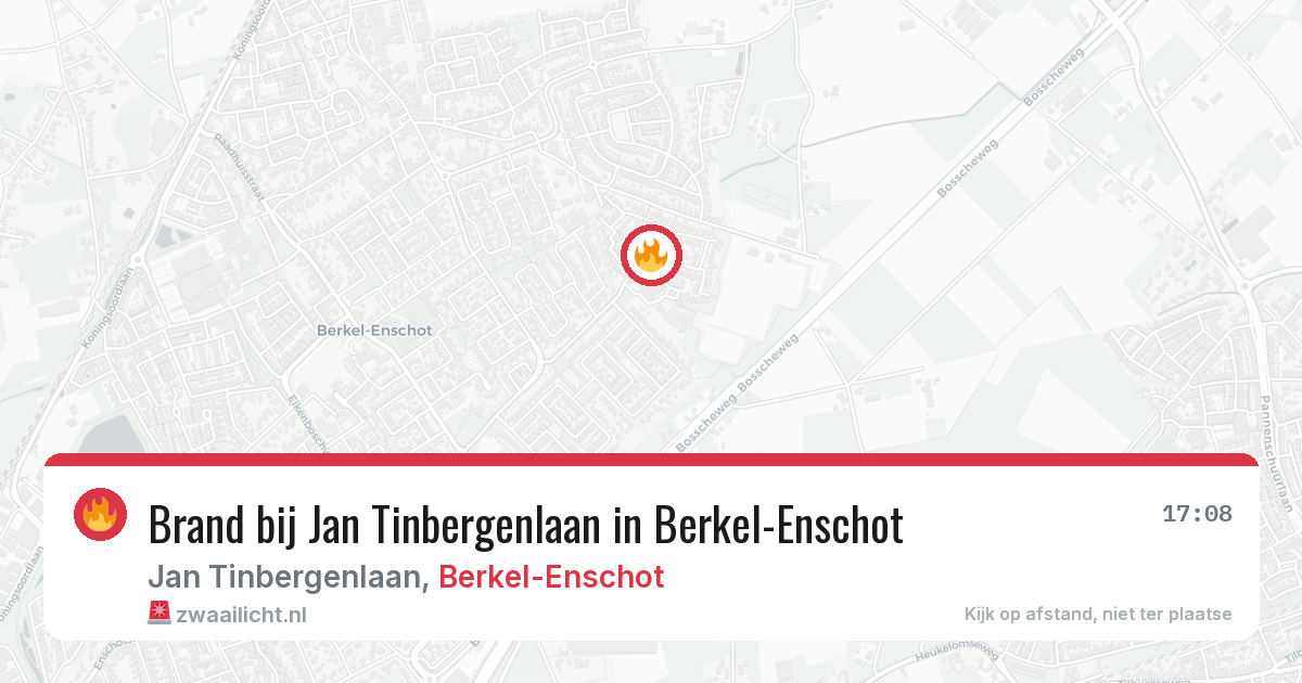 Brand bij Jan Tinbergenlaan in Berkel-Enschot — 11 aug 2026