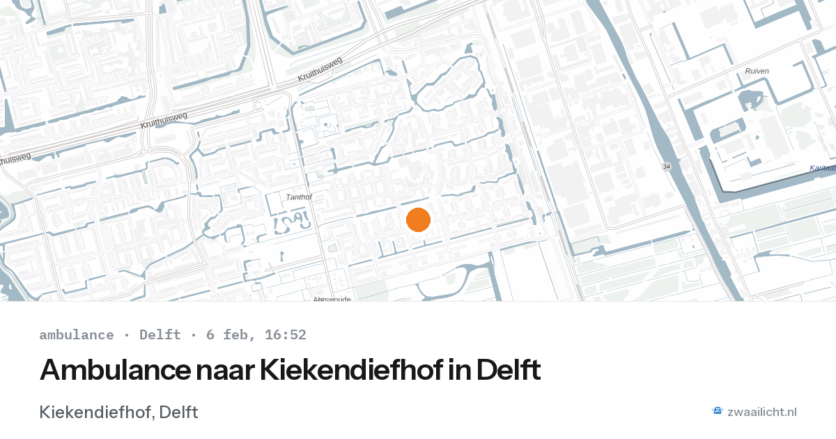 Ambulance naar Kiekendiefhof in Delft — 6 feb 2026
