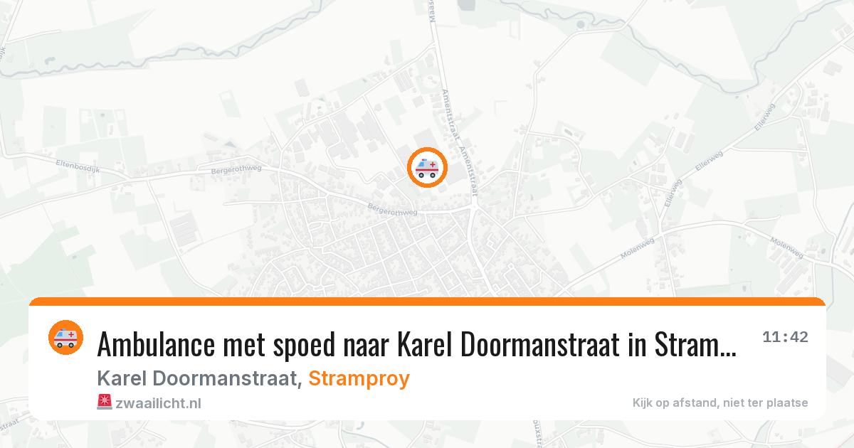Ambulance met spoed naar Karel Doormanstraat in Stramproy — 3 aug 2026