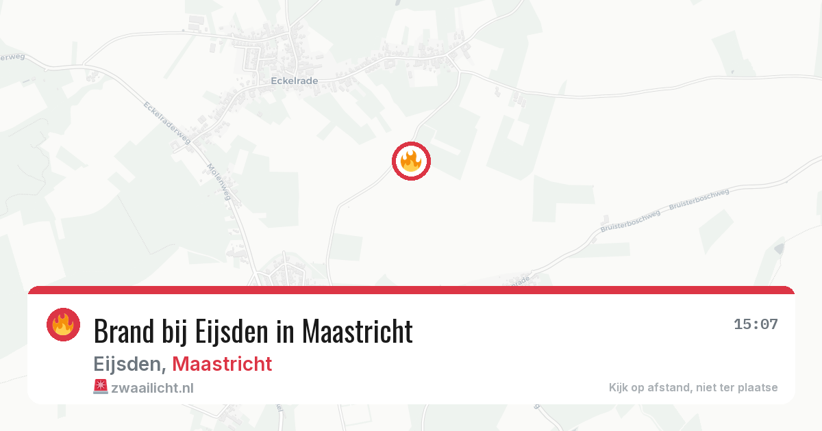 Brand bij Eijsden in Maastricht — 12 aug 2026