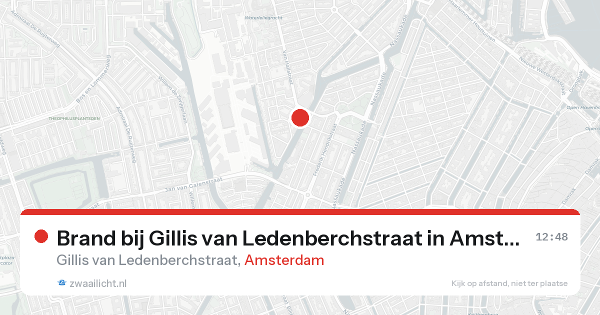 Brand bij Gillis van Ledenberchstraat in Amsterdam — 25 aug 2026