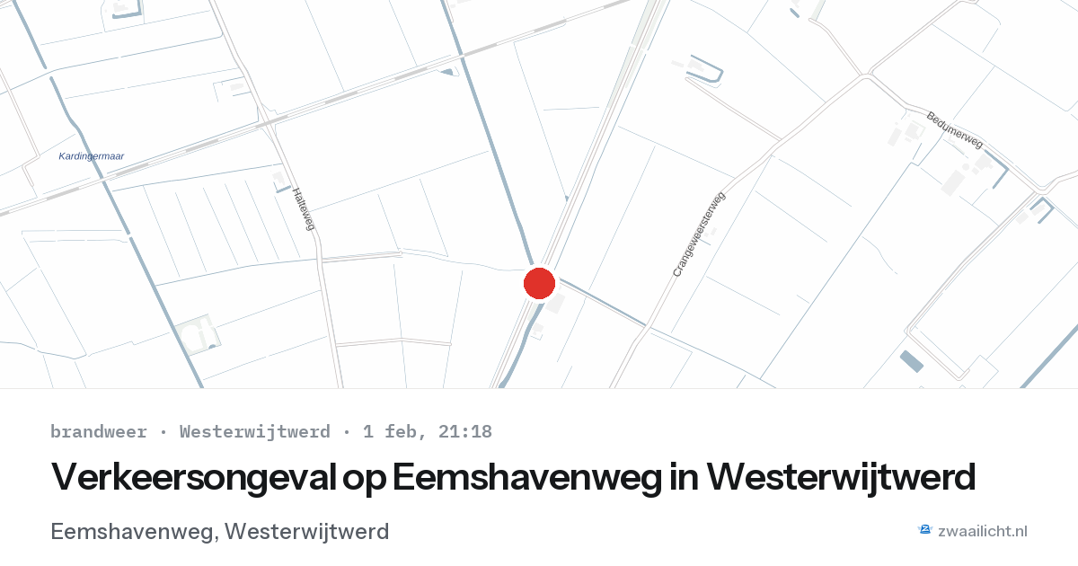 Verkeersongeval op Eemshavenweg in Westerwijtwerd — 1 feb 2026