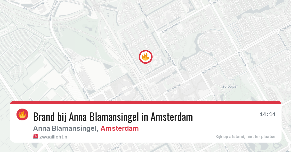 Brand bij Anna Blamansingel in Amsterdam — 17 mrt 2026