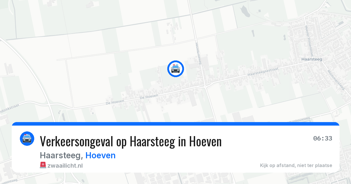 Verkeersongeval op Haarsteeg in Hoeven — 7 apr 2026