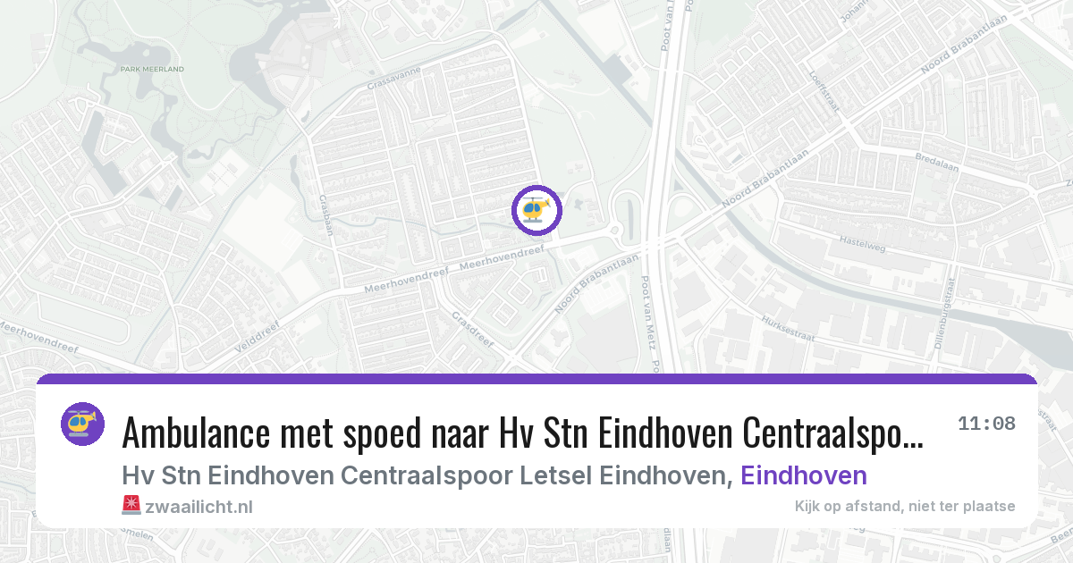 Ambulance met spoed naar Hv Stn Eindhoven Centraalspoor Letsel Eindhoven in Eindhoven — 6 jul 2026