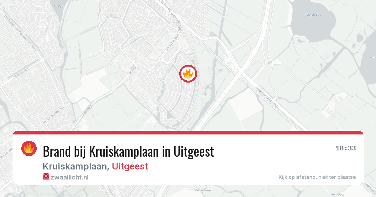 Brand bij Kruiskamplaan in Uitgeest — 27 jul 2026