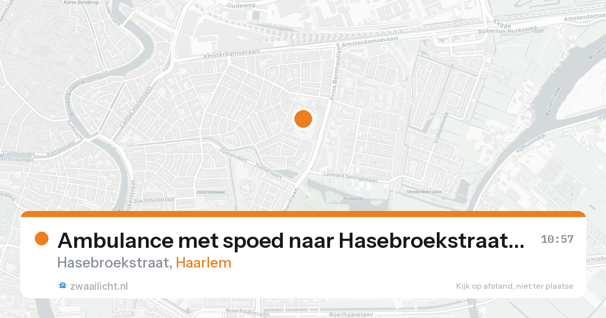 Ambulance met spoed naar Hasebroekstraat in Haarlem — 25 aug 2026