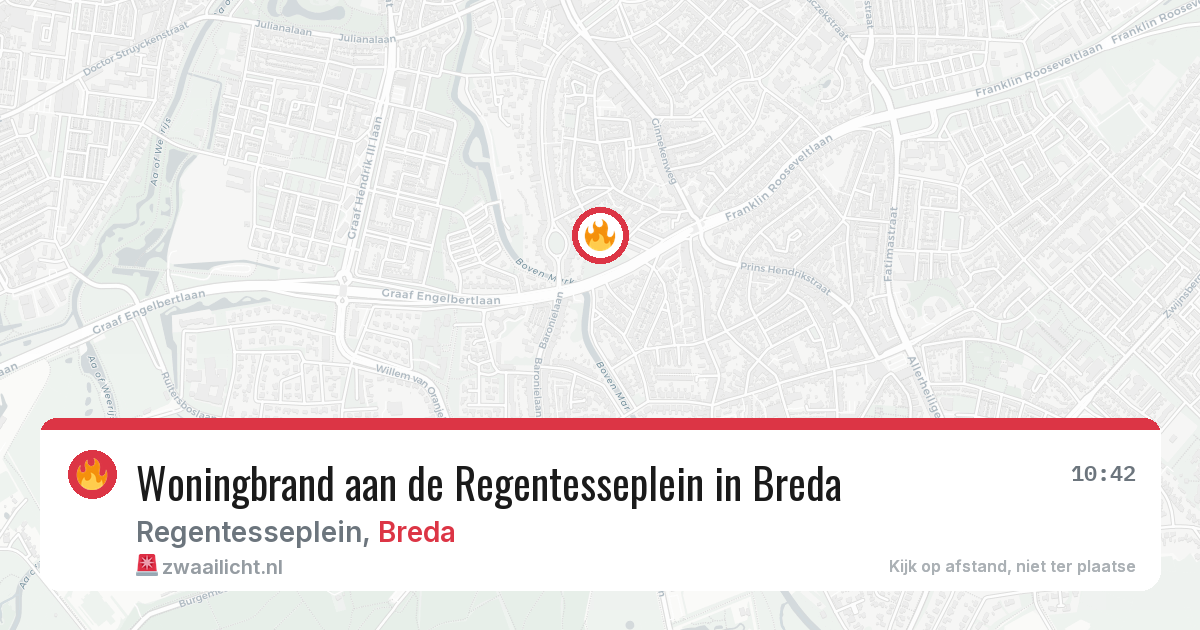 Woningbrand aan de Regentesseplein in Breda — 9 jun 2026
