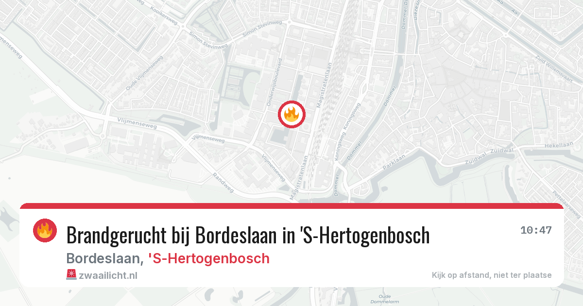 Brandgerucht bij Bordeslaan in 'S-Hertogenbosch — 29 mei 2026