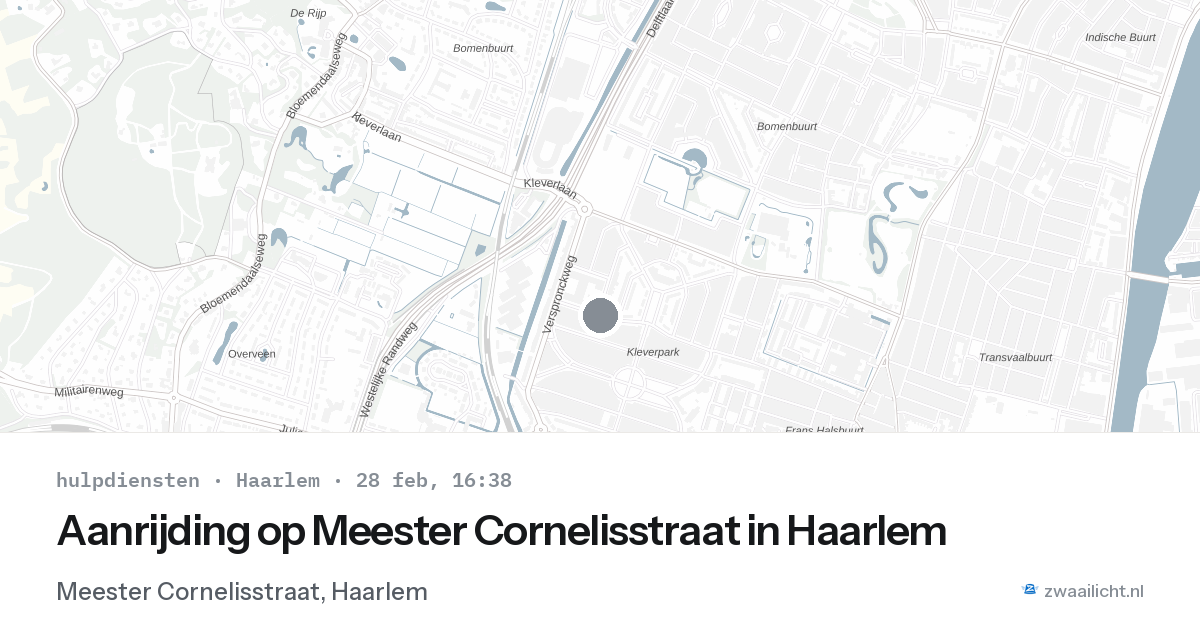 Aanrijding op Meester Cornelisstraat in Haarlem — 28 feb 2026