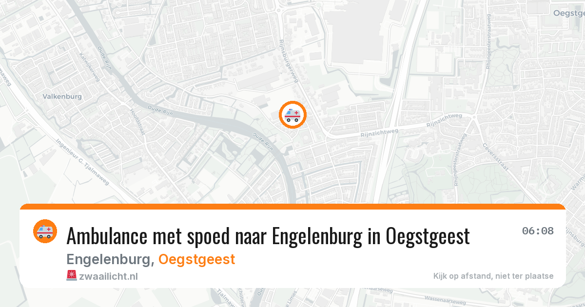 Ambulance met spoed naar Engelenburg in Oegstgeest — 14 aug 2026