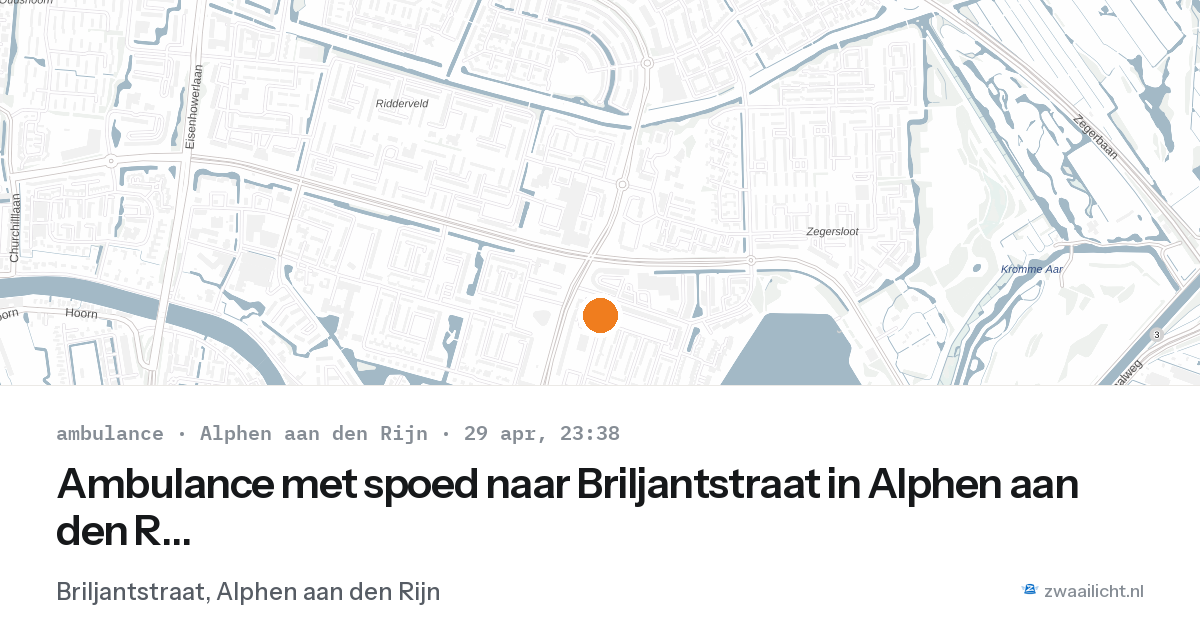 Ambulance met spoed naar Briljantstraat in Alphen aan den Rijn — 29 apr 2026
