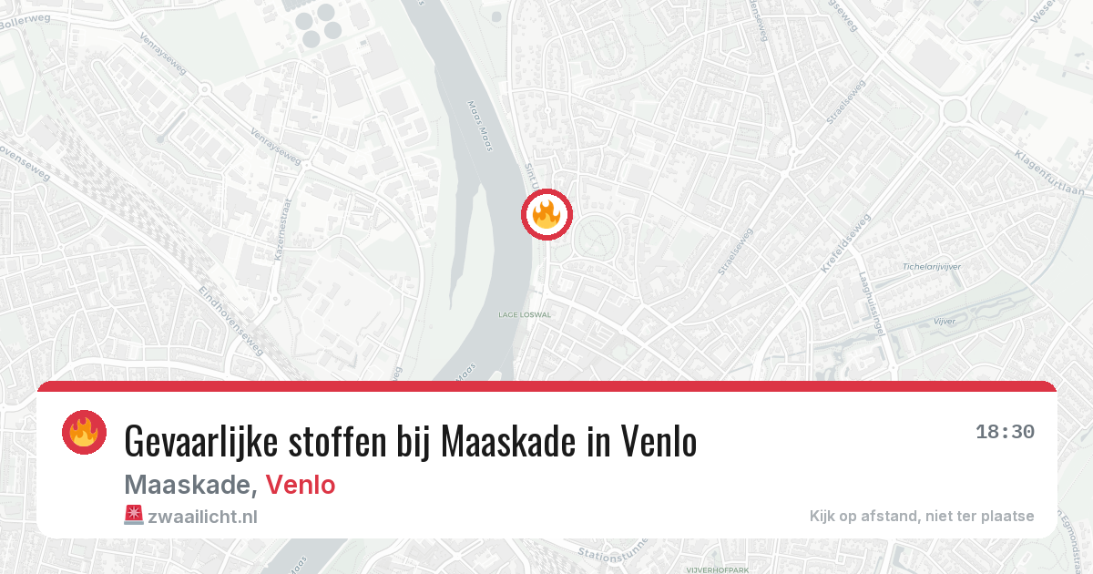 Gevaarlijke stoffen bij Maaskade in Venlo — 2 apr 2026