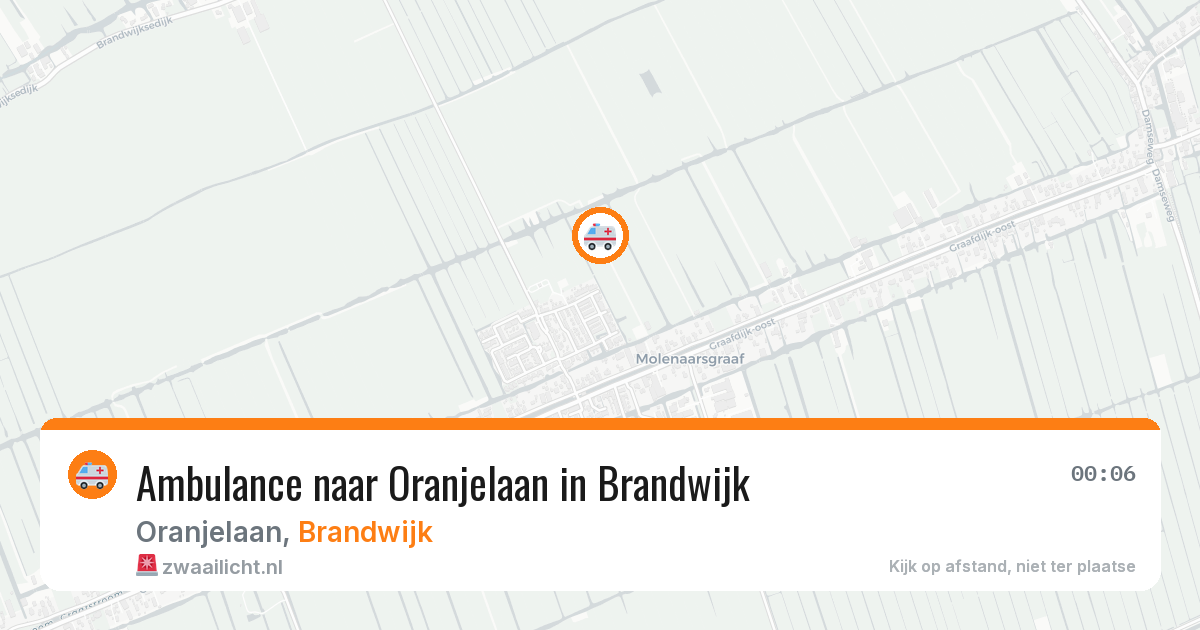 Ambulance naar Oranjelaan in Brandwijk — 20 jun 2026