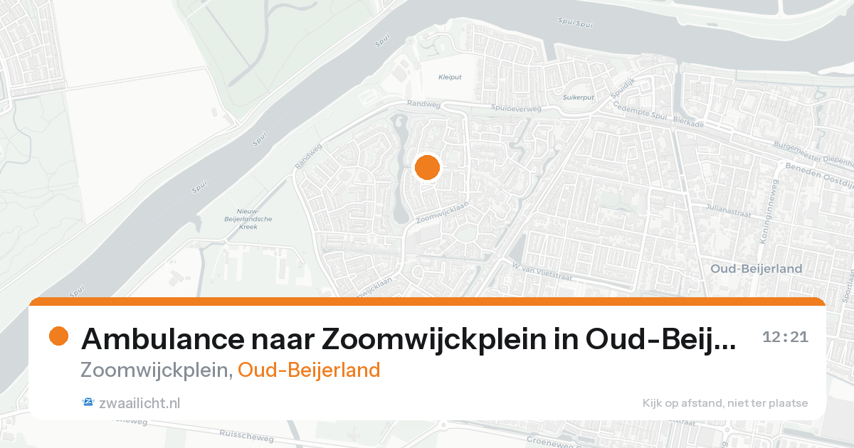 Ambulance naar Zoomwijckplein in Oud-Beijerland — 23 aug 2026