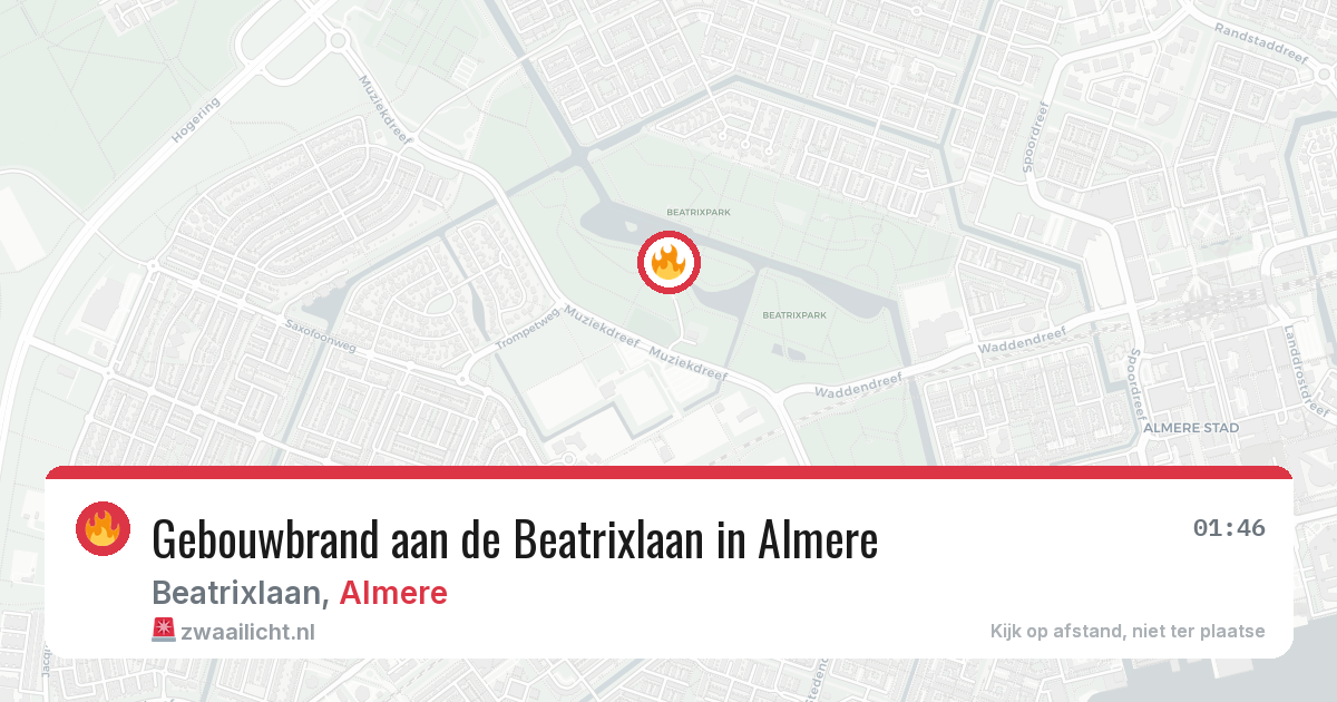Gebouwbrand aan de Beatrixlaan in Almere — 2 mei 2026