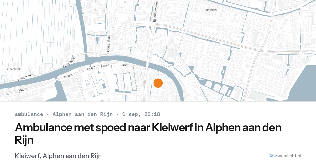 Ambulance met spoed naar Kleiwerf in Alphen aan den Rijn — 1 sep 2026