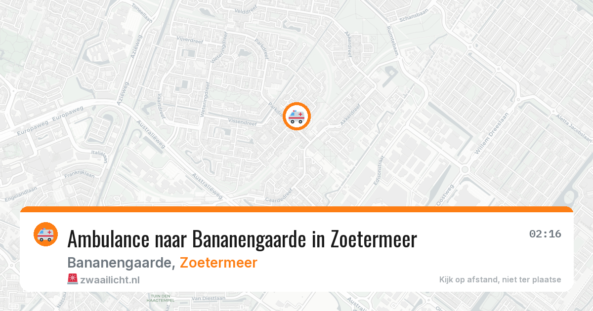 Ambulance naar Bananengaarde in Zoetermeer — 6 aug 2026