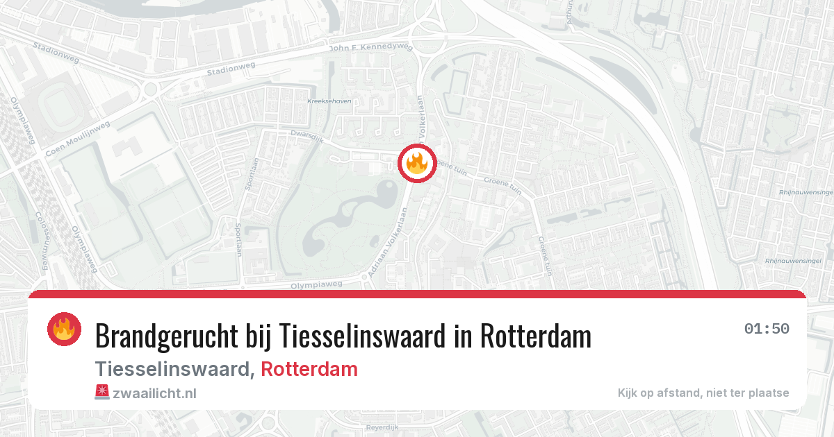 Brandgerucht bij Tiesselinswaard in Rotterdam — 3 jul 2026