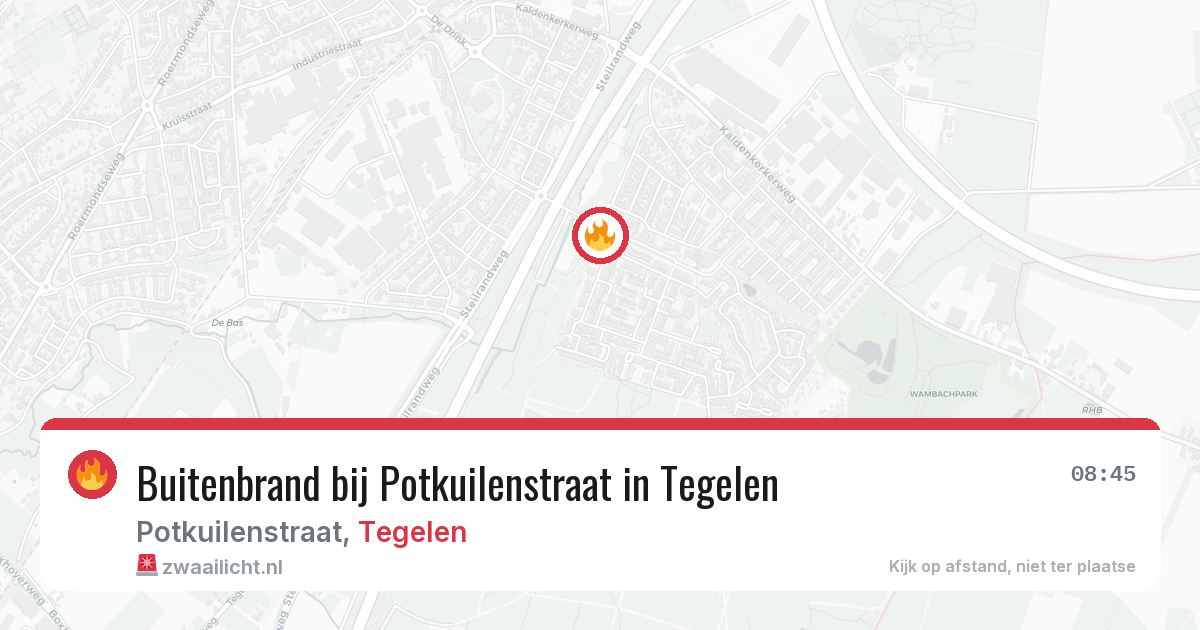 Buitenbrand bij Potkuilenstraat in Tegelen — 13 jul 2026