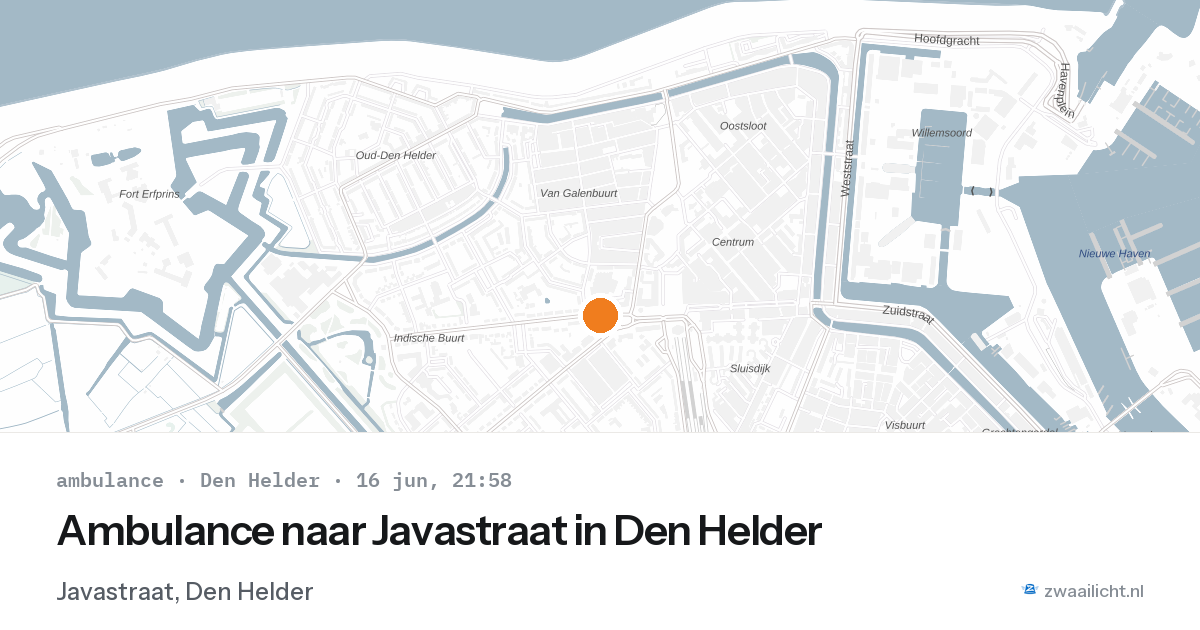 Ambulance naar Javastraat in Den Helder — 16 jun 2026