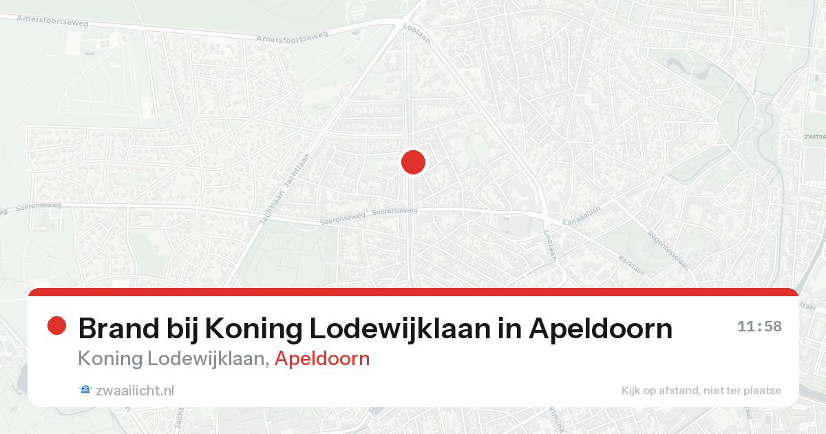 Brand bij Koning Lodewijklaan in Apeldoorn — 16 aug 2026