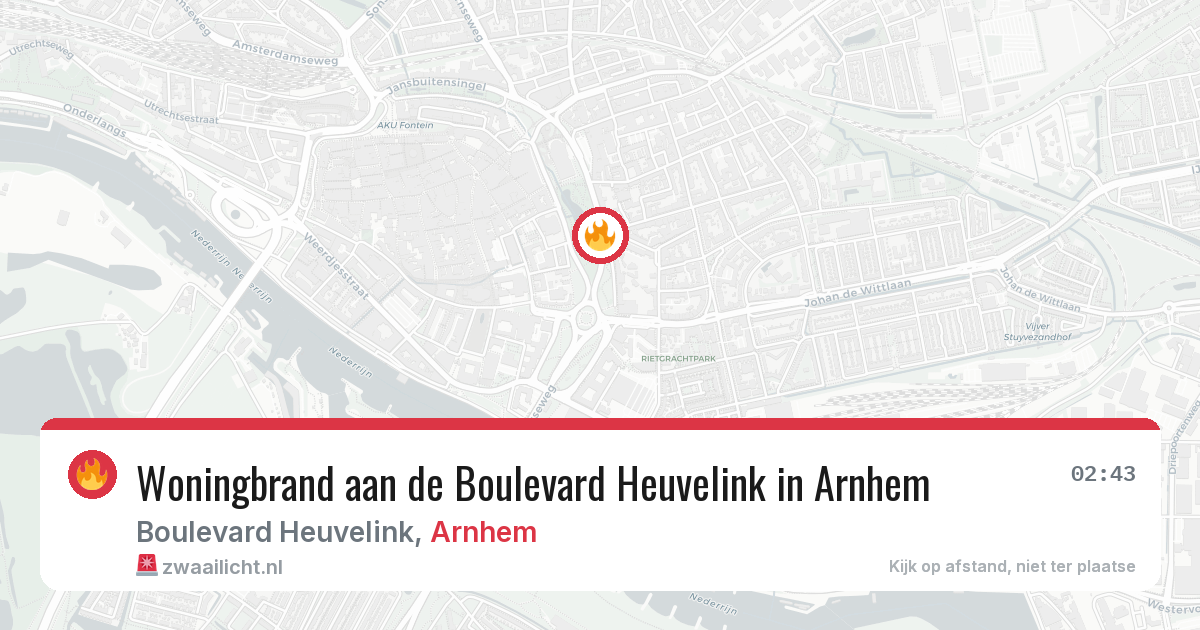 Woningbrand aan de Boulevard Heuvelink in Arnhem — 13 mei 2026