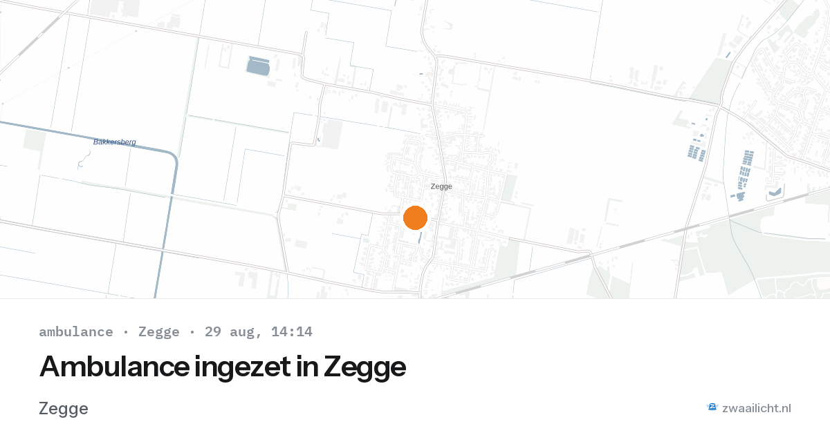 Ambulance ingezet in Zegge — 29 aug 2026