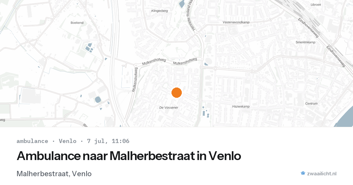Ambulance naar Malherbestraat in Venlo — 7 jul 2026