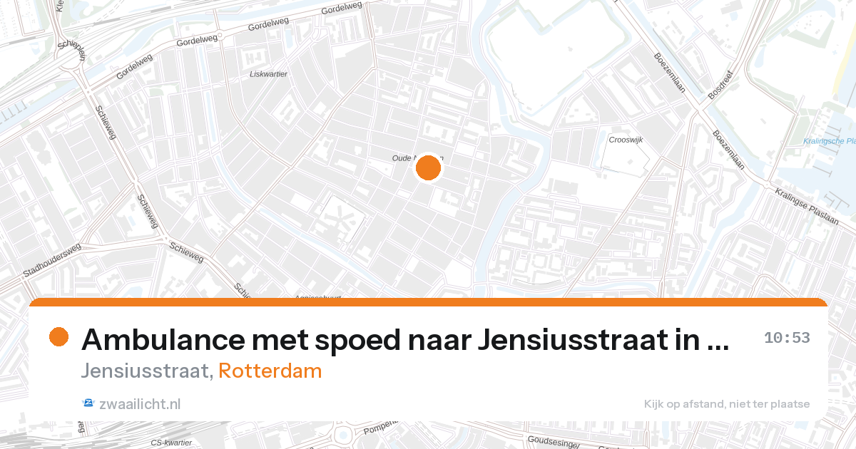 Ambulance met spoed naar Jensiusstraat in Rotterdam — 27 aug 2026