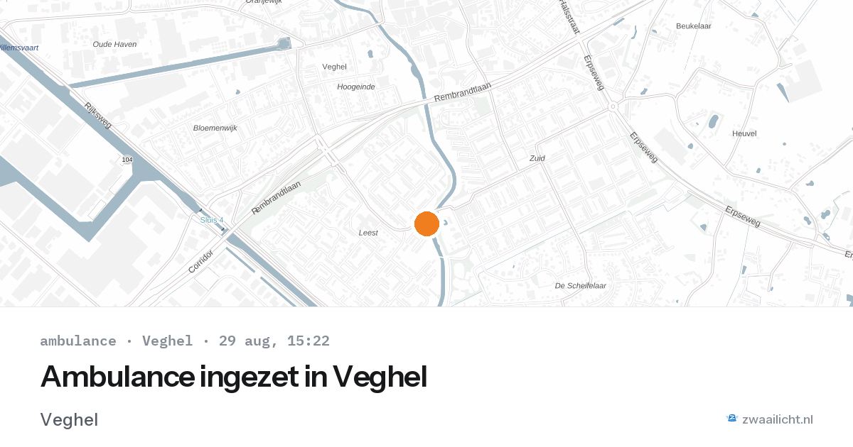 Ambulance ingezet in Veghel — 29 aug 2026