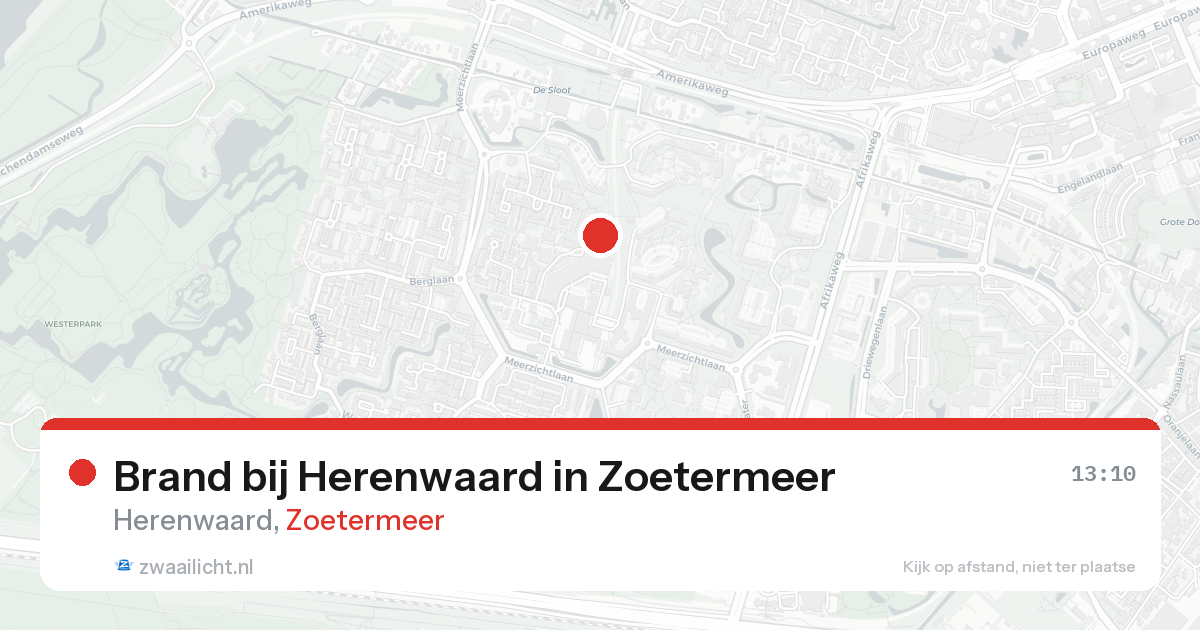 Brand bij Herenwaard in Zoetermeer — 17 aug 2026