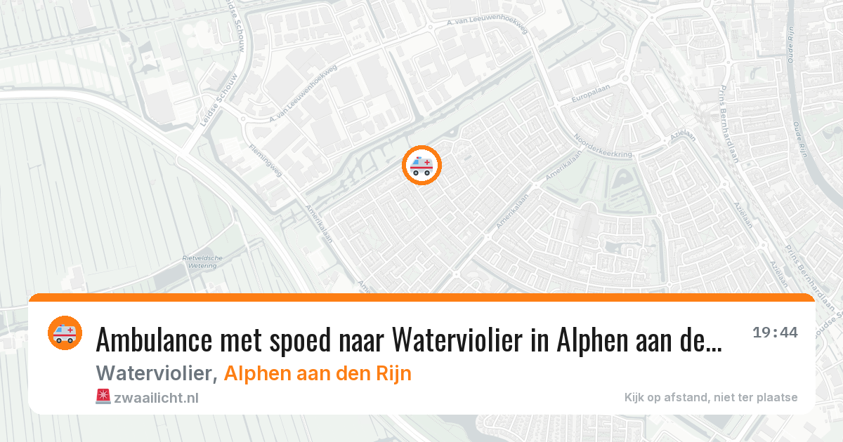 Ambulance met spoed naar Waterviolier in Alphen aan den Rijn — 30 mrt 2026