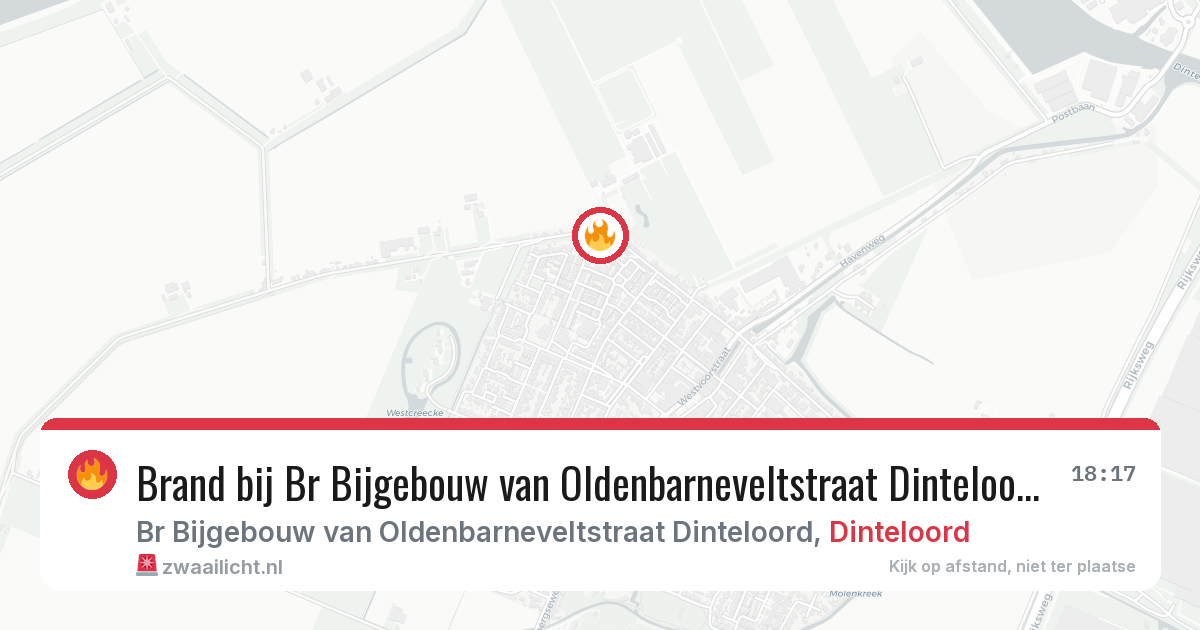 Brand bij Br Bijgebouw van Oldenbarneveltstraat Dinteloord in Dinteloord — 14 aug 2026