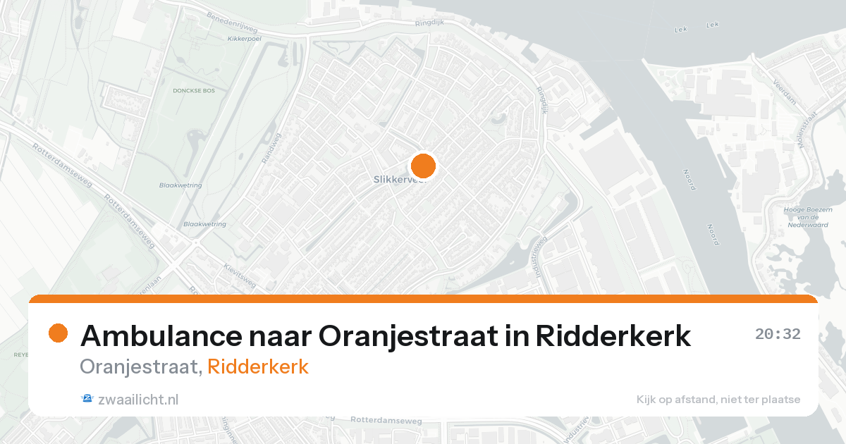 Ambulance naar Oranjestraat in Ridderkerk — 17 aug 2026