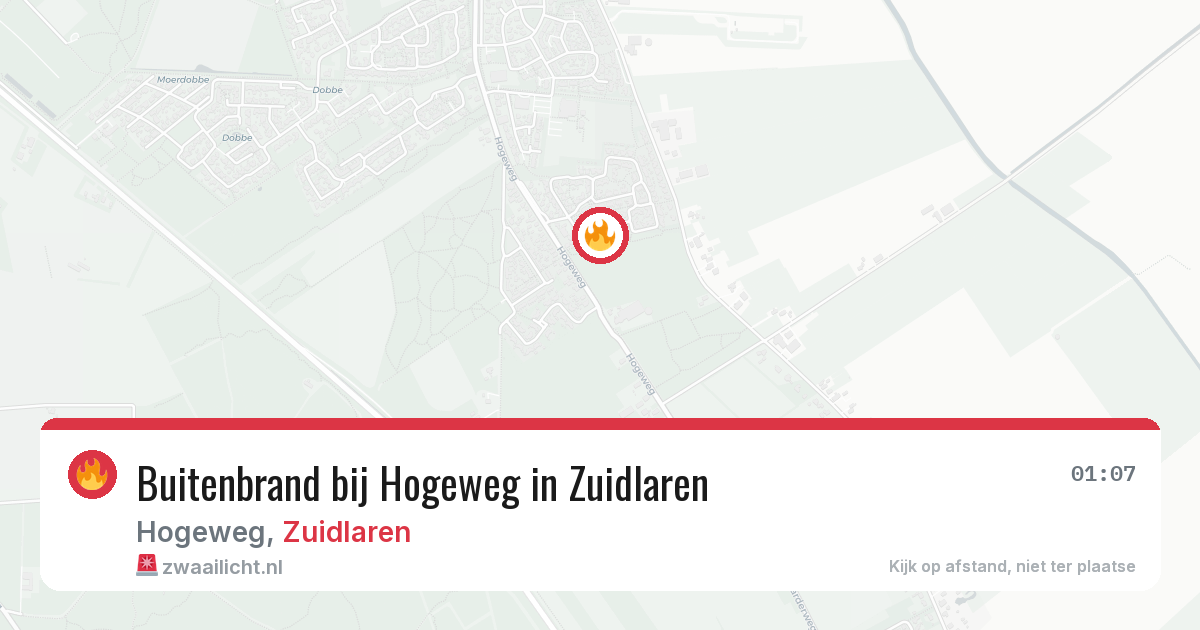 Buitenbrand bij Hogeweg in Zuidlaren — 24 apr 2026