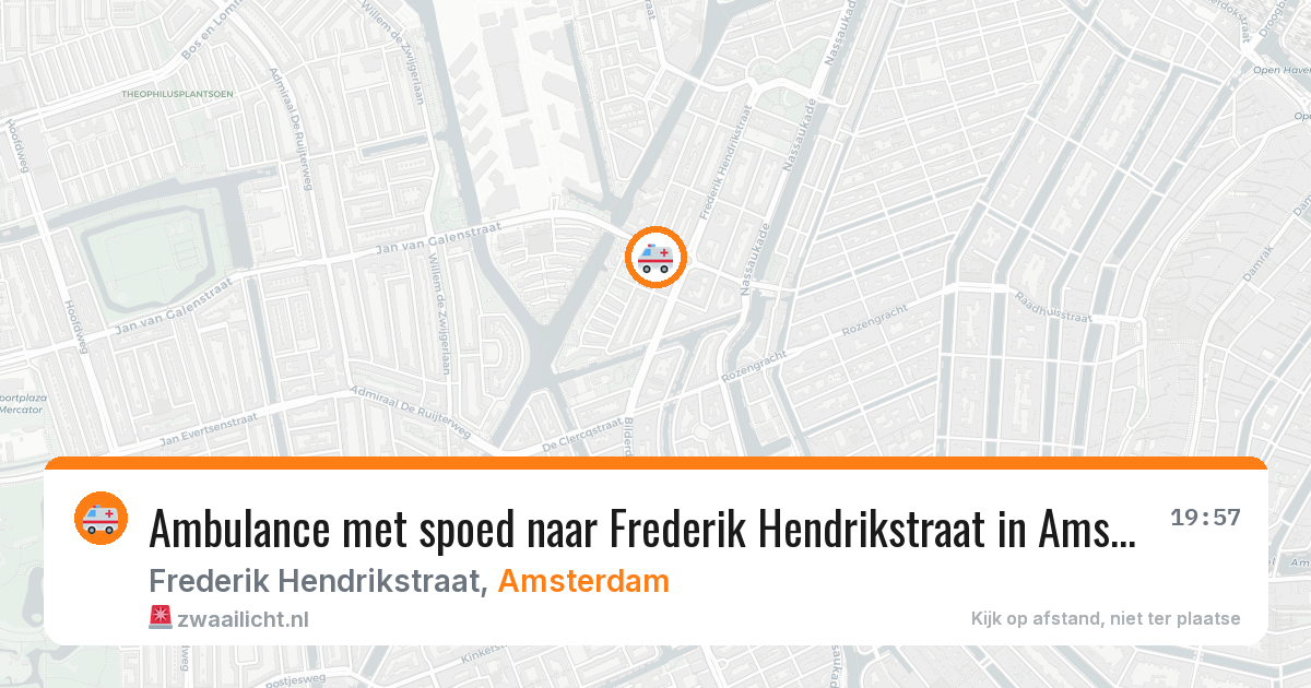 Ambulance met spoed naar Frederik Hendrikstraat in Amsterdam — 9 aug 2026