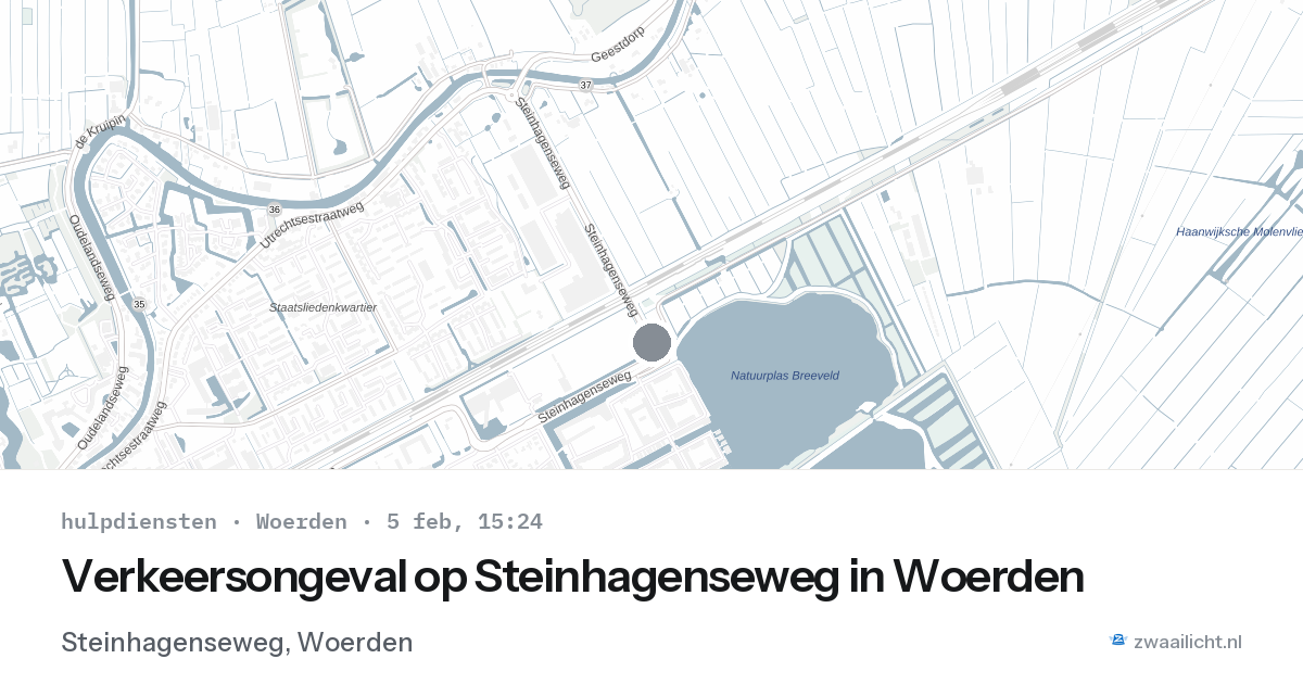 Verkeersongeval op Steinhagenseweg in Woerden — 5 feb 2026