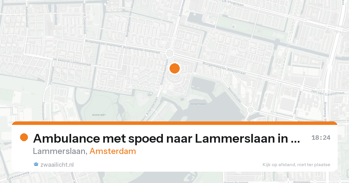 Ambulance met spoed naar Lammerslaan in Amsterdam — 16 aug 2026