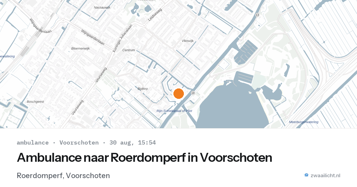 Ambulance naar Roerdomperf in Voorschoten — 30 aug 2026