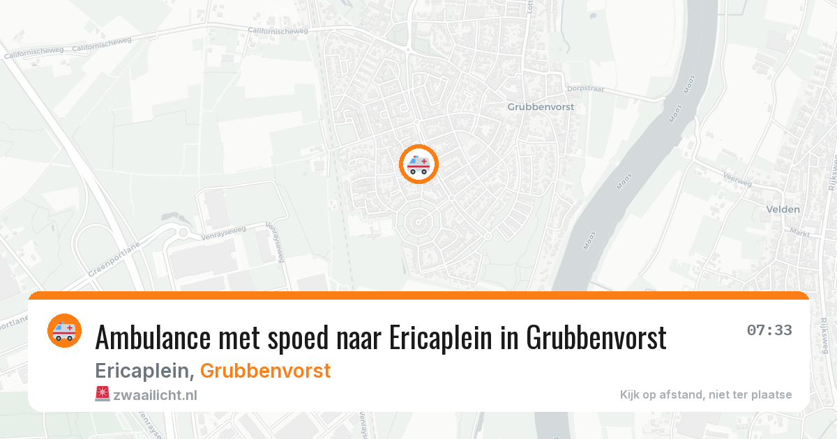Ambulance met spoed naar Ericaplein in Grubbenvorst — 25 jun 2026
