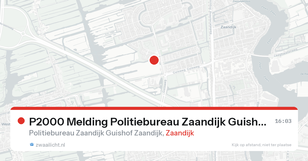 P2000 Melding Politiebureau Zaandijk Guishof Zaandijk, Zaandijk — 31 jan 2026