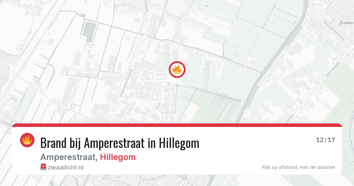 Brand bij Amperestraat in Hillegom — 19 jun 2026