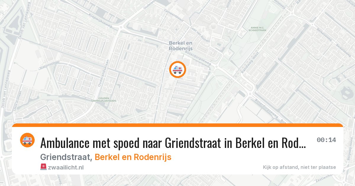 Ambulance met spoed naar Griendstraat in Berkel en Rodenrijs — 7 aug 2026