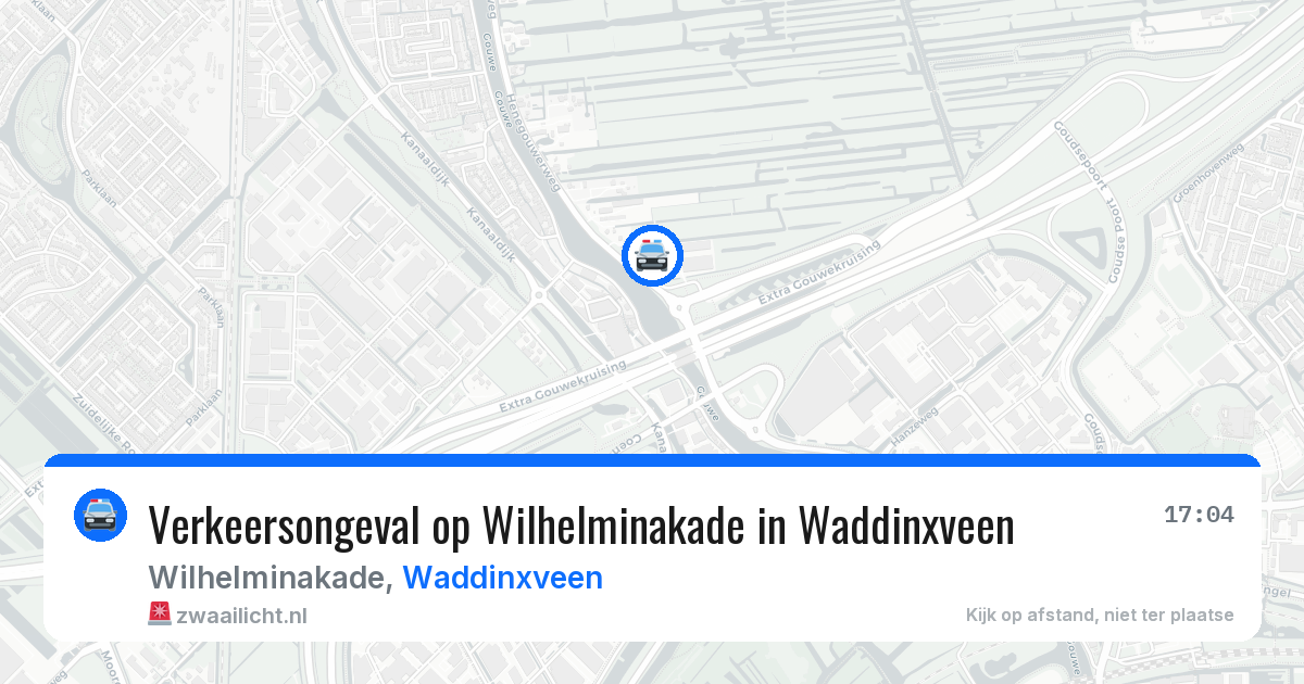 Verkeersongeval op Wilhelminakade in Waddinxveen — 8 mei 2026